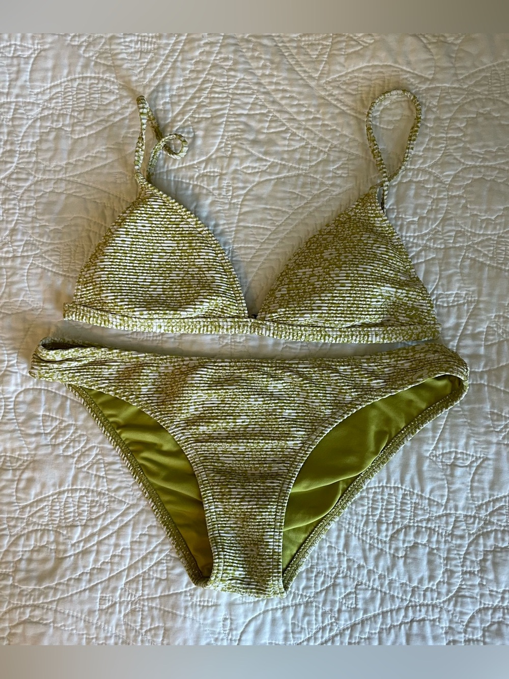 Billabong Green Textured Bikini Set